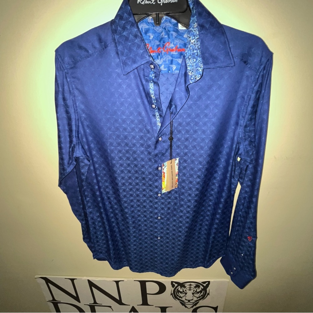 Robert Graham authentic hand stitched designer shirt long sleeve size SMALL